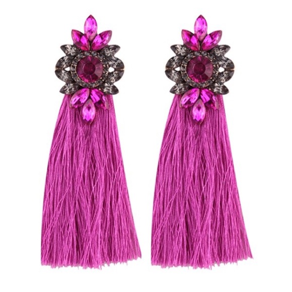 Jewelry - Pink Fringe Tassel Earrings